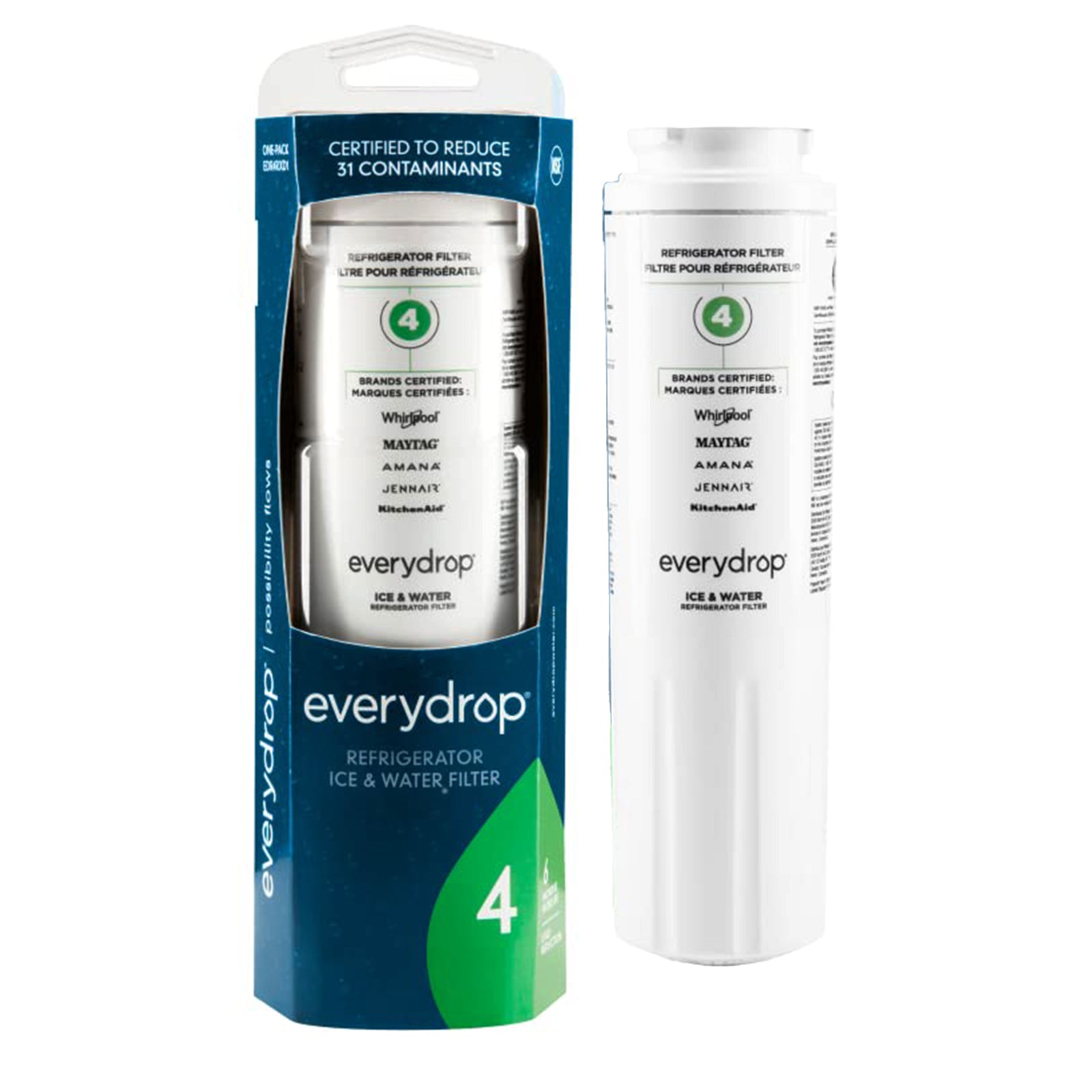 EveryDrop by Whirlpool Ice and Water Refrigerator Filter 4, EDR4RXD1
