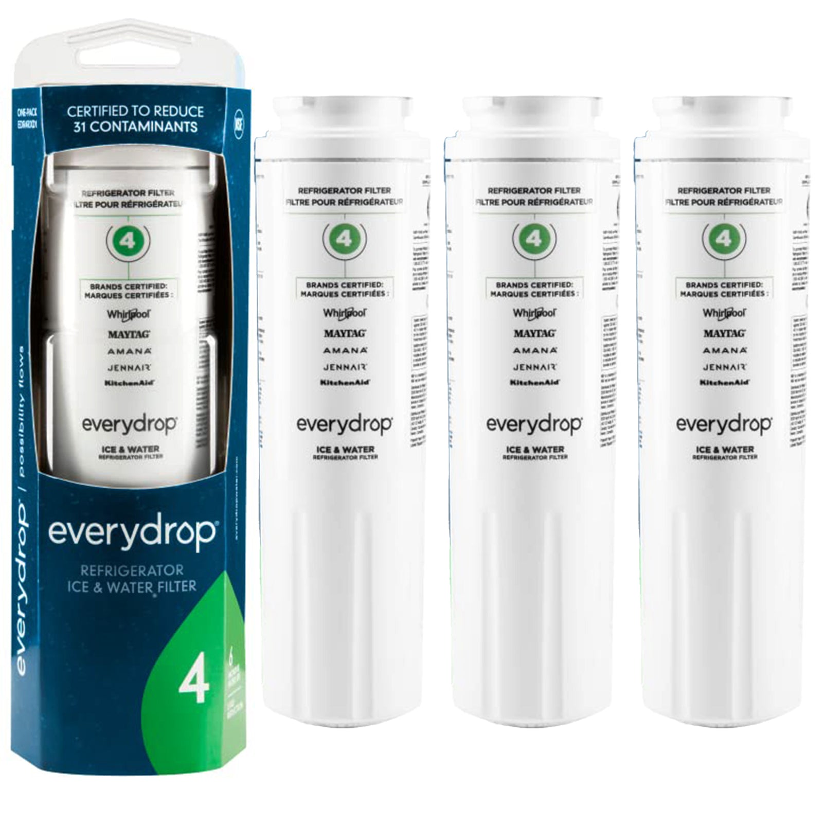 EveryDrop by Whirlpool Ice and Water Refrigerator Filter 4, EDR4RXD1