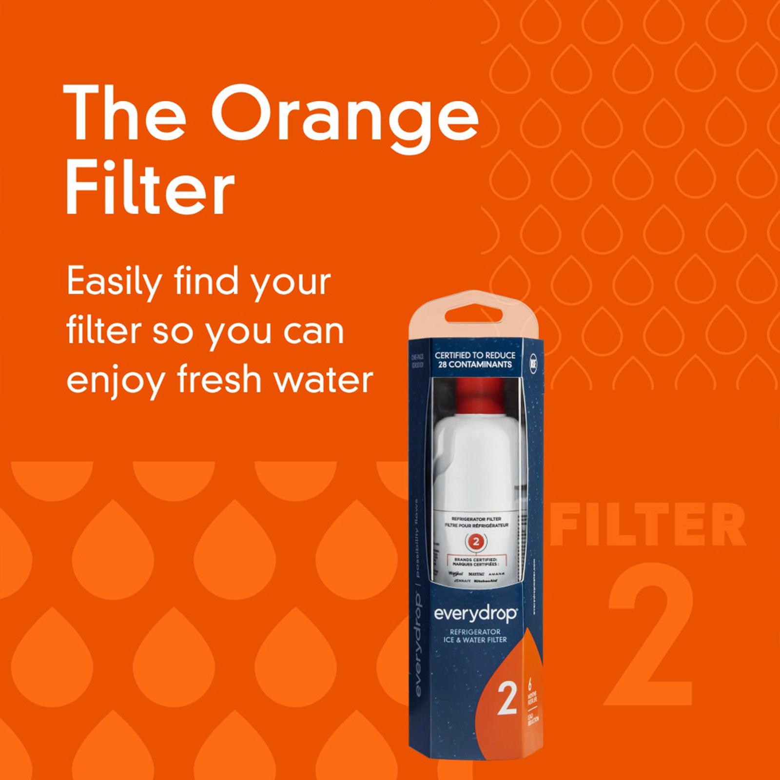 EveryDrop by Whirlpool Ice and Water Refrigerator Filter 2, EDR2RXD1