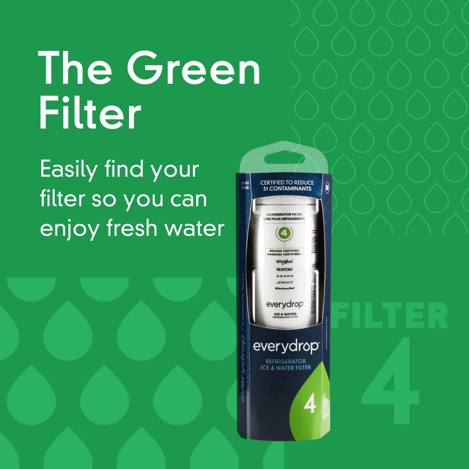 EveryDrop by Whirlpool Ice and Water Refrigerator Filter 4, EDR4RXD1