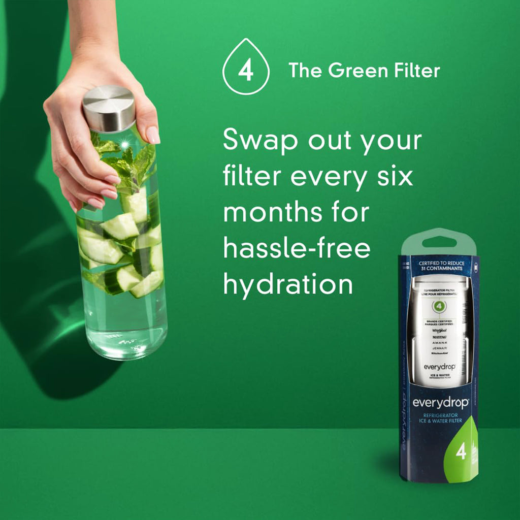EveryDrop by Whirlpool Ice and Water Refrigerator Filter 4, EDR4RXD1